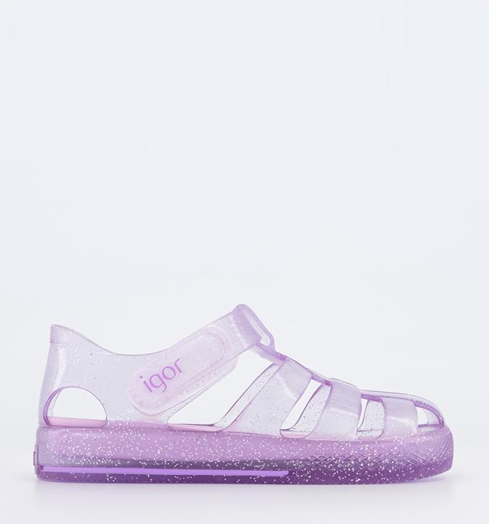 Igor Star Sandals Clear Glitter Unisex