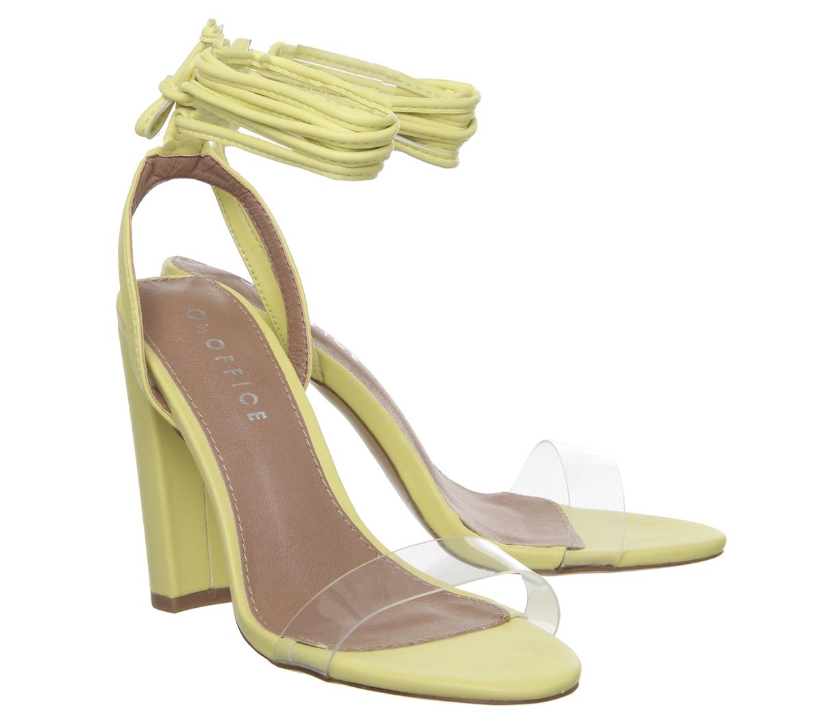 OFFICEHighjack Ankle Tie Block HeelYellow