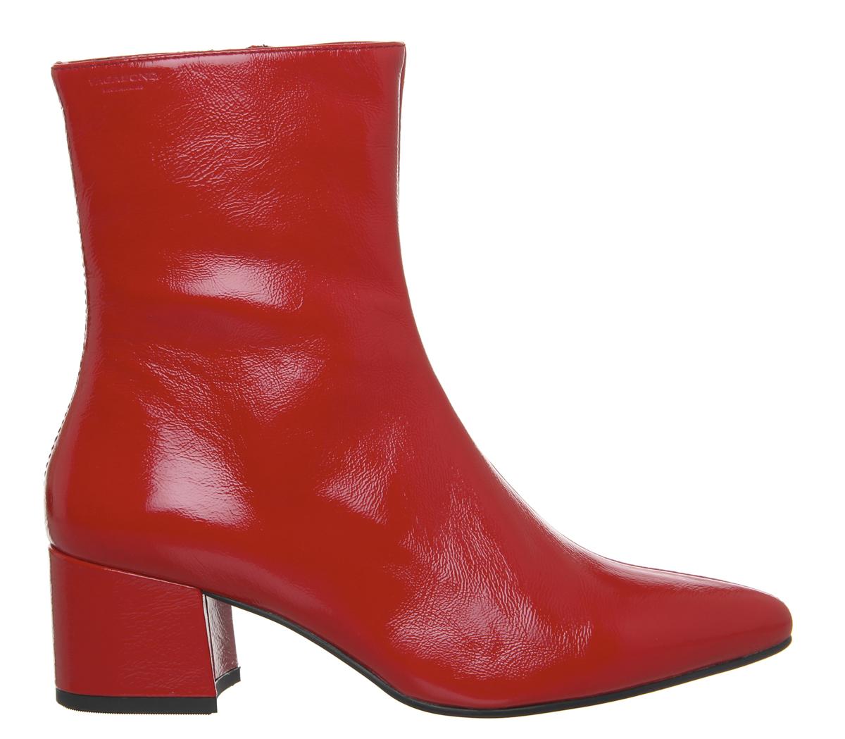 Womens Boots Vagabond Mya Patent Boot Vagabond Mya Wine Sock Boots