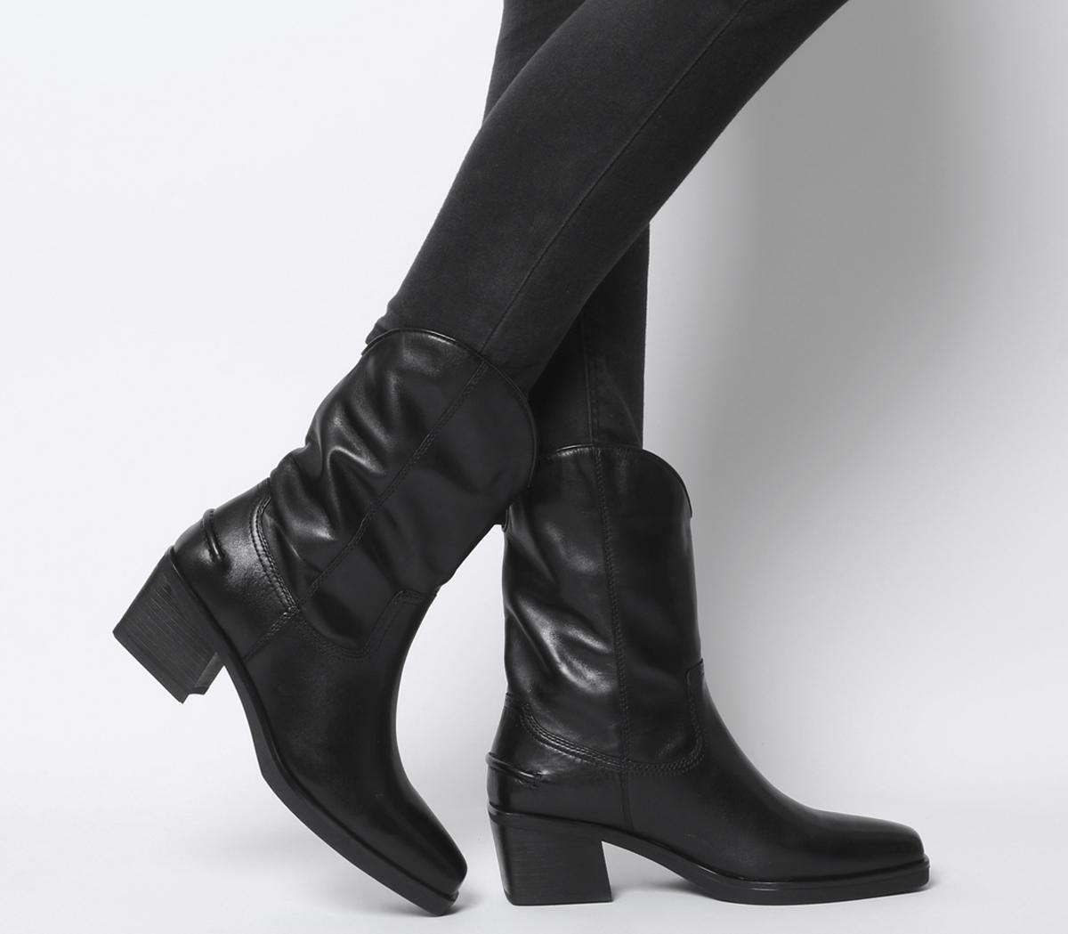 Vagabond Shoemakers Simone Cowboy Boots Black - Women's Ankle Boots
