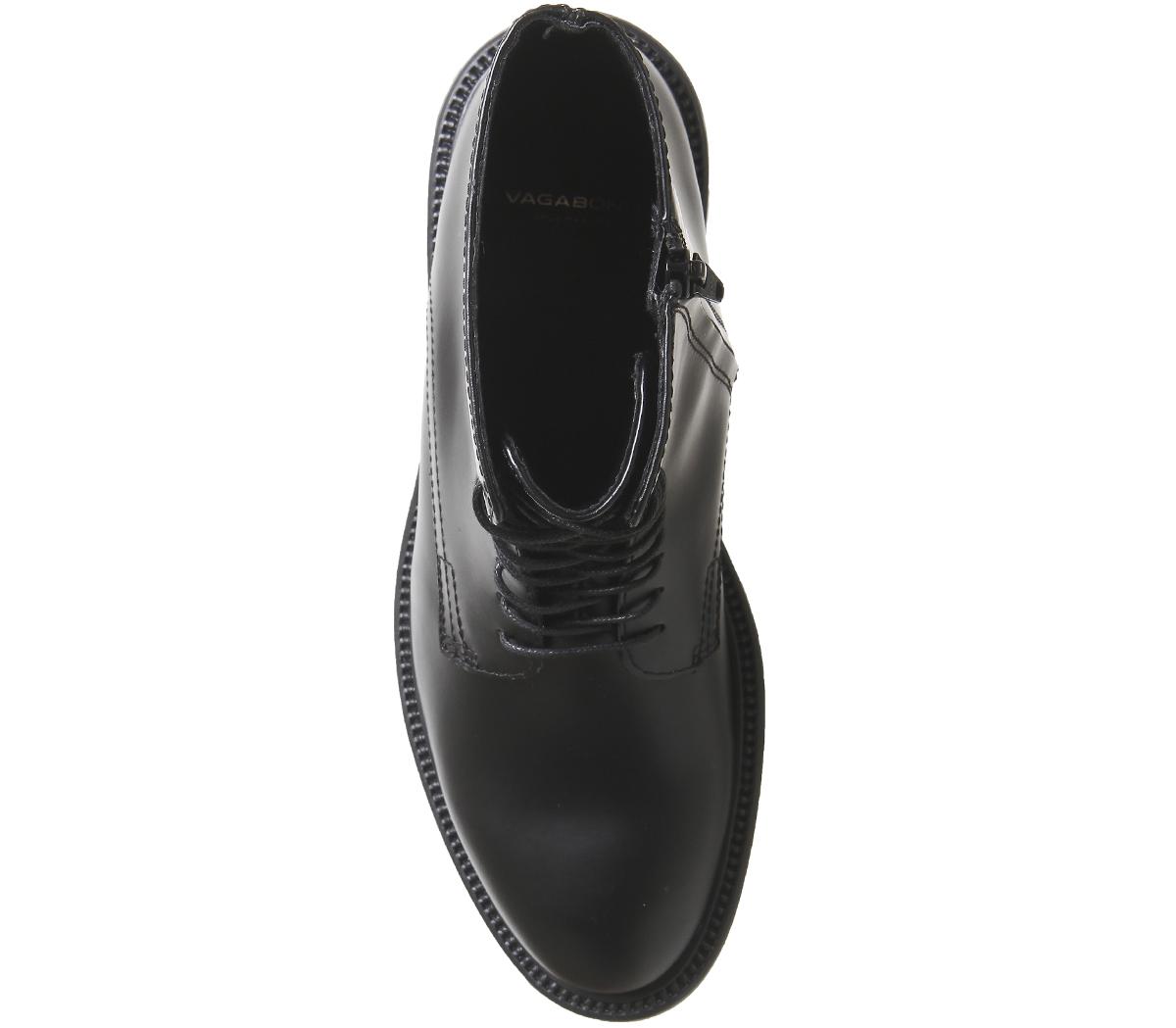 Vagabond Shoemakers Alex Lace Boots Hi Black Polished Leather - Women's ...