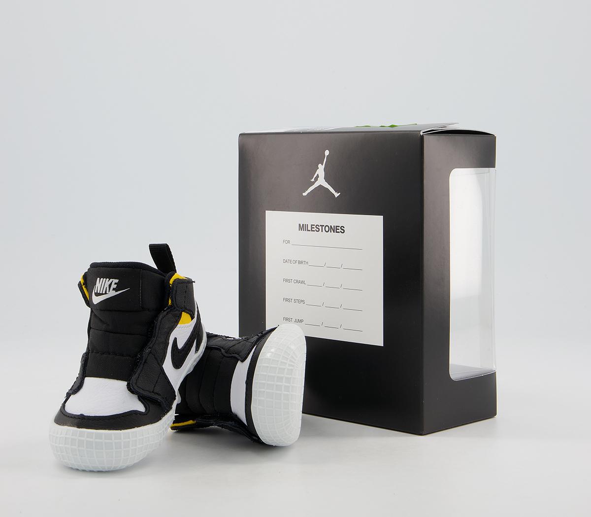 Jordan Jordan 1 Crib Booties Jordan Jordan 1 Crib Booties Black White Varsity Maize
