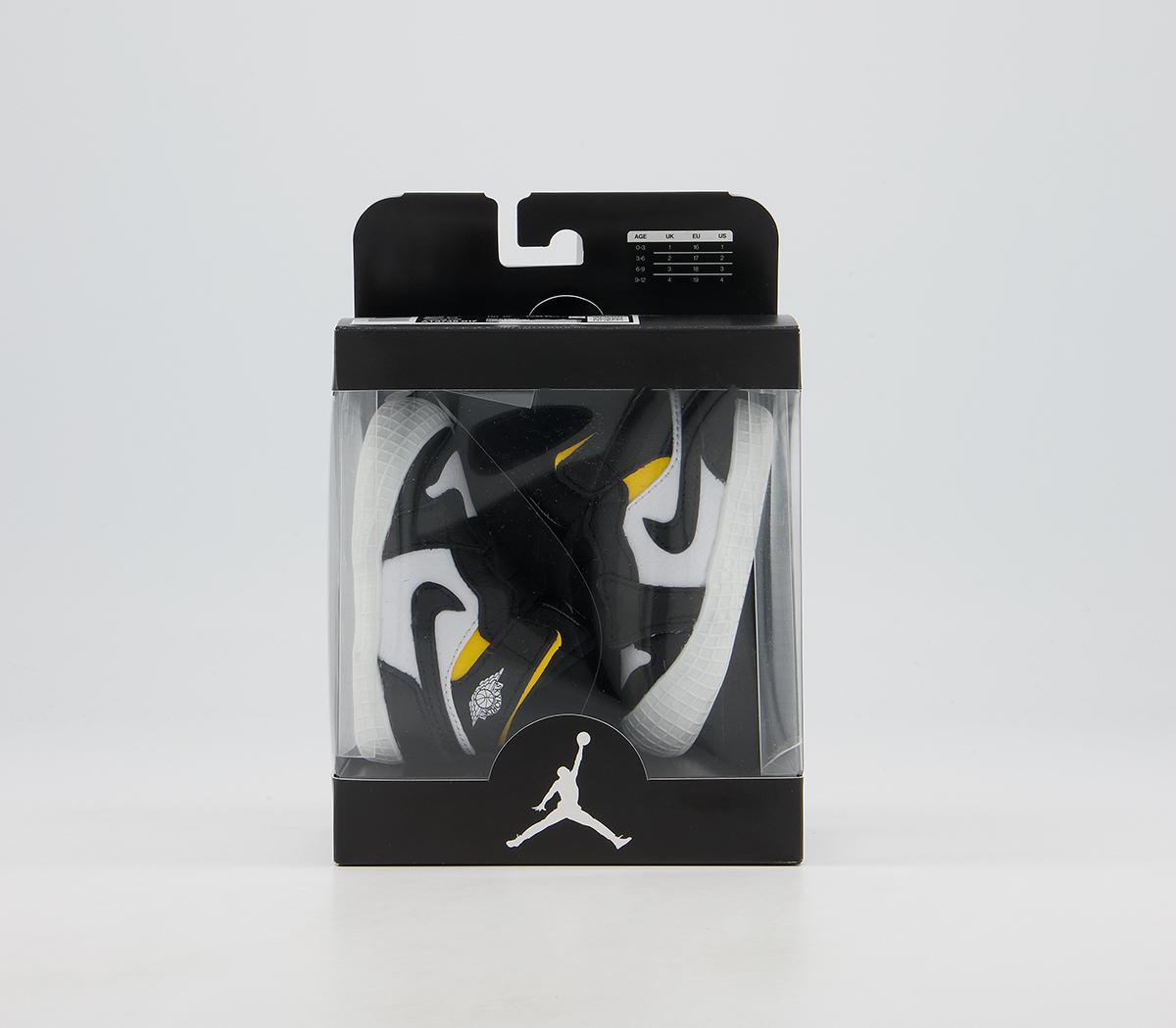 Jordan Jordan 1 Crib Booties Jordan Jordan 1 Crib Booties Black White Varsity Maize