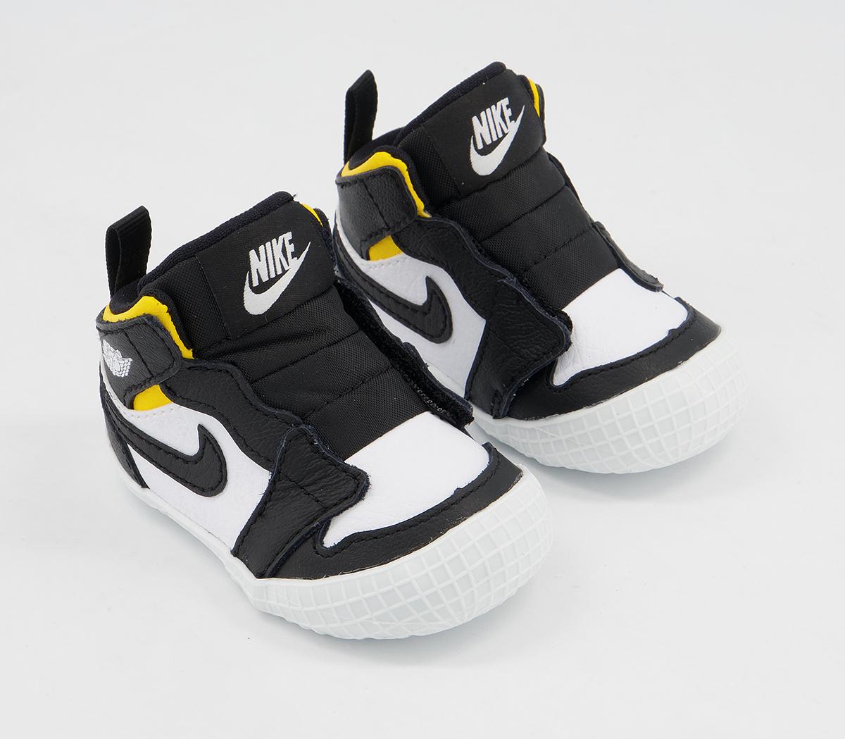 Jordan Jordan 1 Crib Booties Jordan Jordan 1 Crib Booties Black White Varsity Maize
