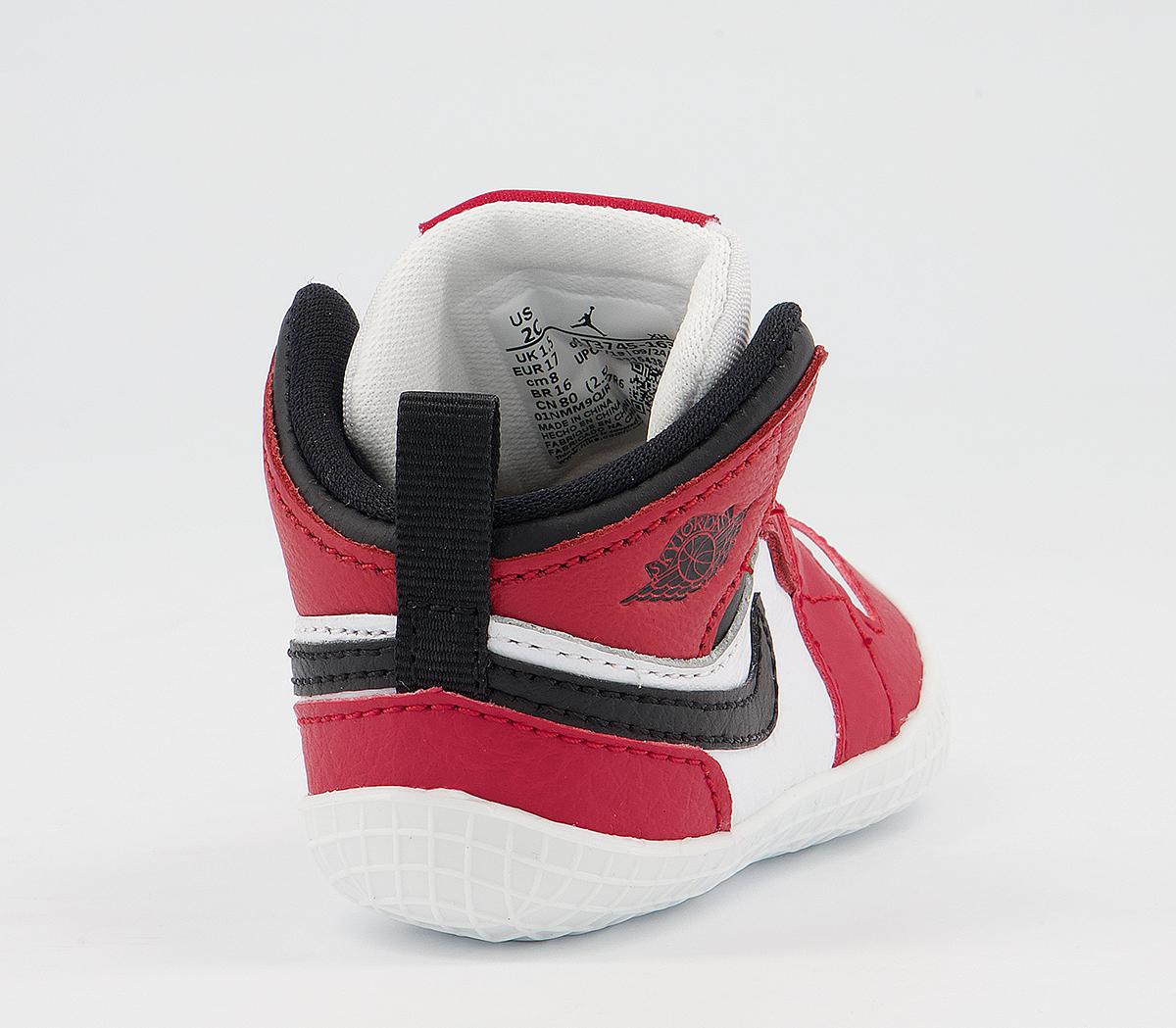Jordan Jordan 1 Crib Booties White Black Varsity Red Unisex