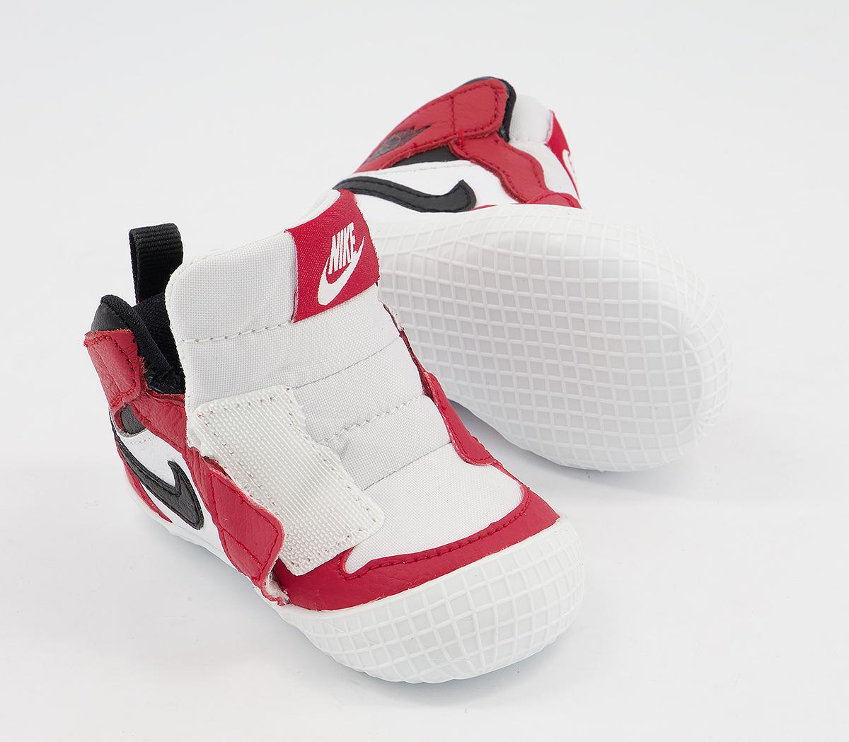 Jordan Jordan 1 Crib Booties White Black Varsity Red Unisex