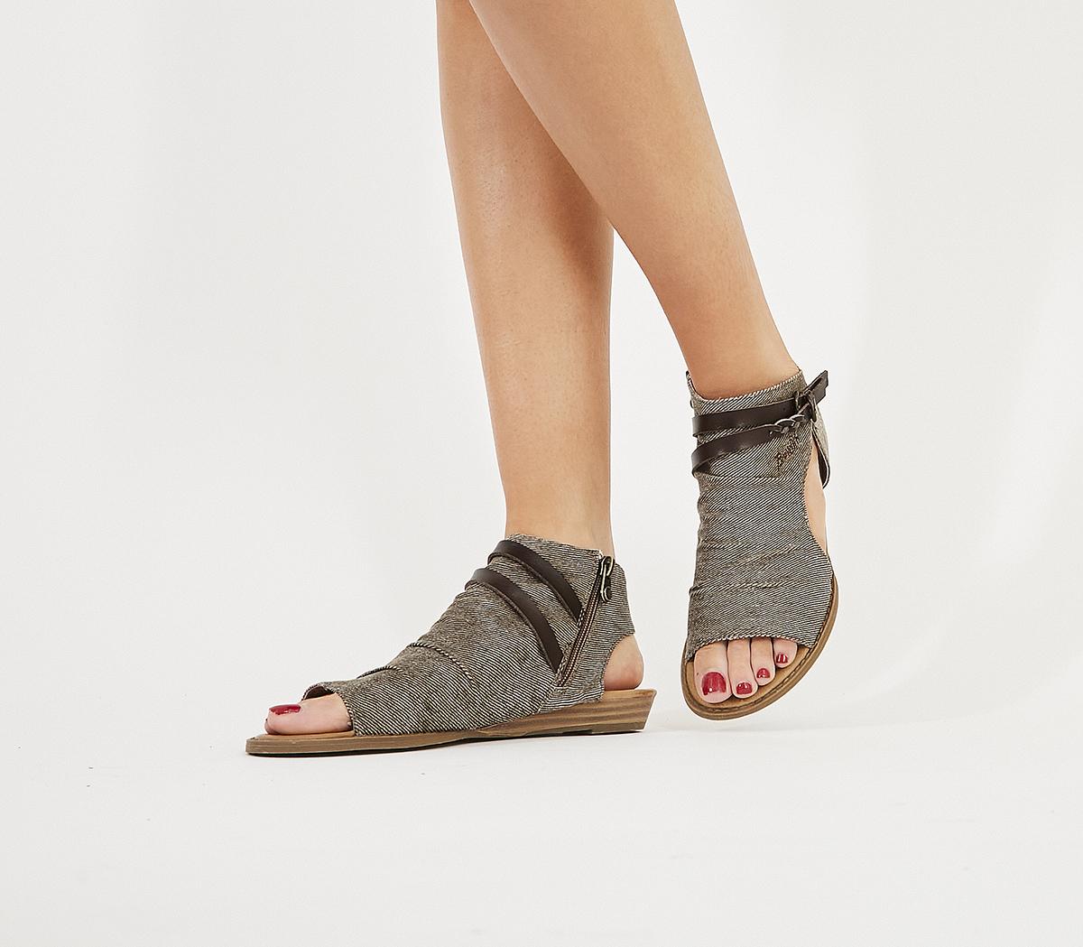 Blowfish Malibu Blumoon Sandal Mud Smokey Twill Tobacco Dyecut