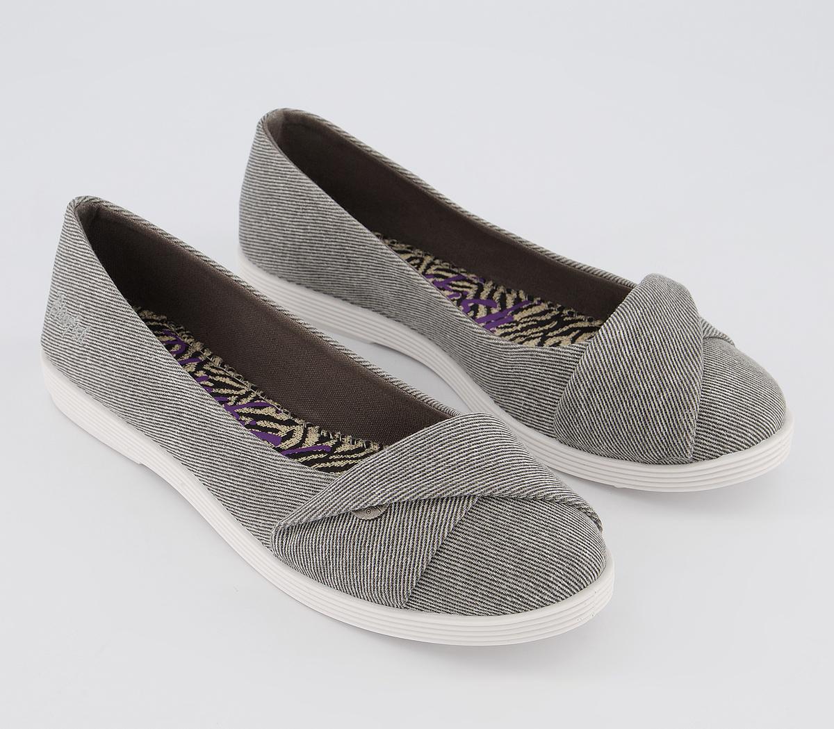 Blowfish Malibu Tizzy Pumps Grey Smokey Twill - Flat Shoes for Women