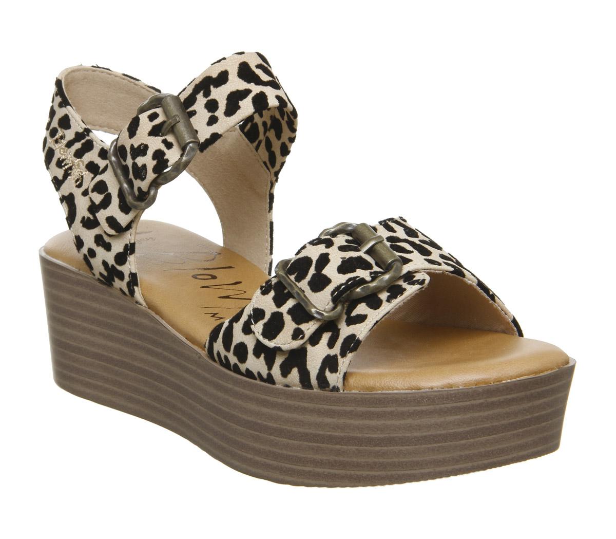 Blowfish Malibu Leeds Sandal Natural Leopard Grasslands Women s