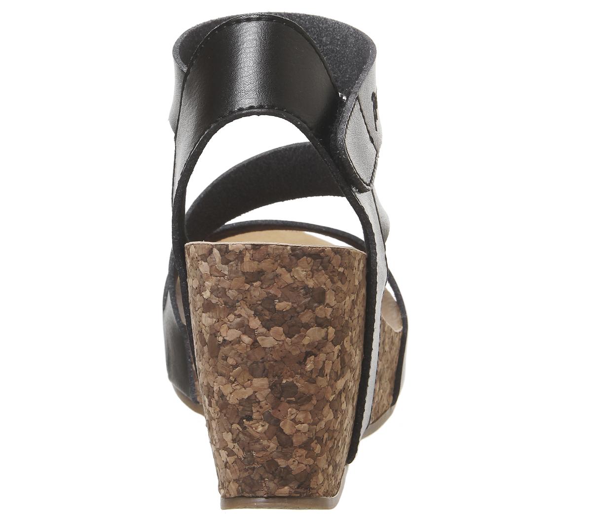 Blowfish Malibu Hapuku Sandali Con Zeppa Donna - Colore Cocco Dyecut - Tacco 8,9 Cm - Chiusura Velcro