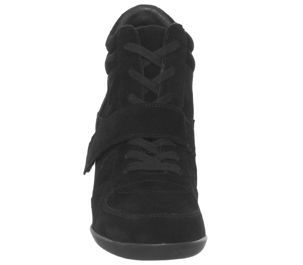 AshBowie Hi Top Wedge SneakerBlack Suede