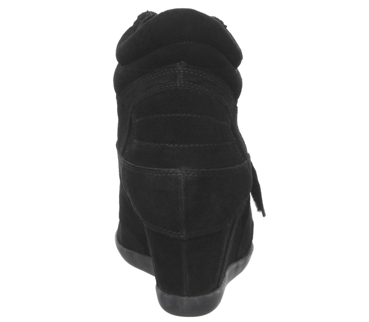 AshBowie Hi Top Wedge SneakerBlack Suede