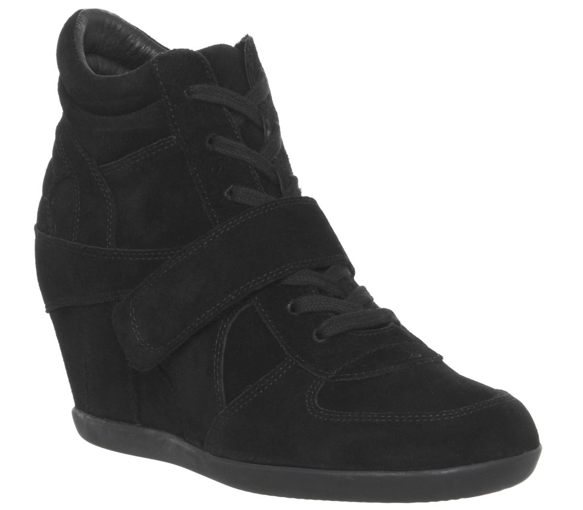 Ash Bowie Hi Top Wedge Sneaker Boots Black Suede Women's Ankle Boots