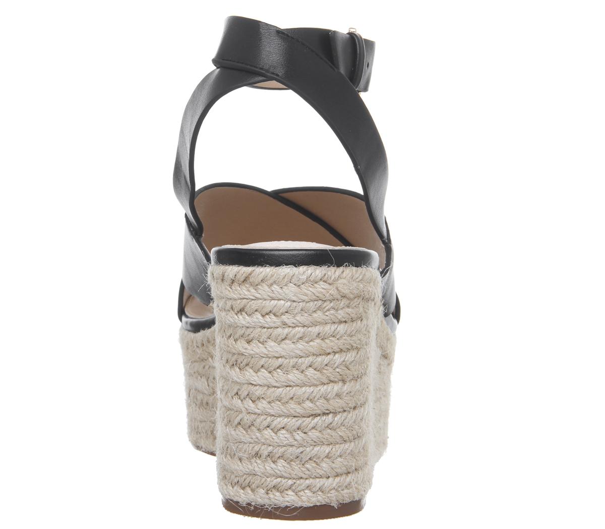 OFFICEMedal Ankle Strap Espadrille WedgeBlack