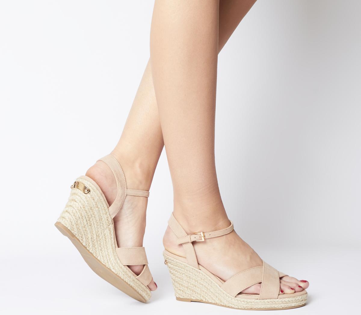 OFFICE Motional Espadrille Wedges Beige - Mid Heels