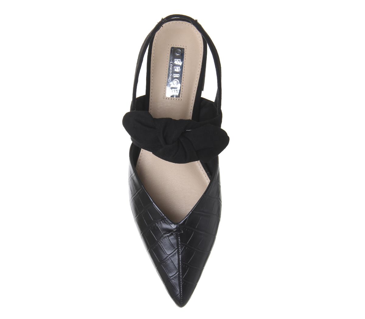 OFFICEFranca Point Bow SlingbackBlack Croc