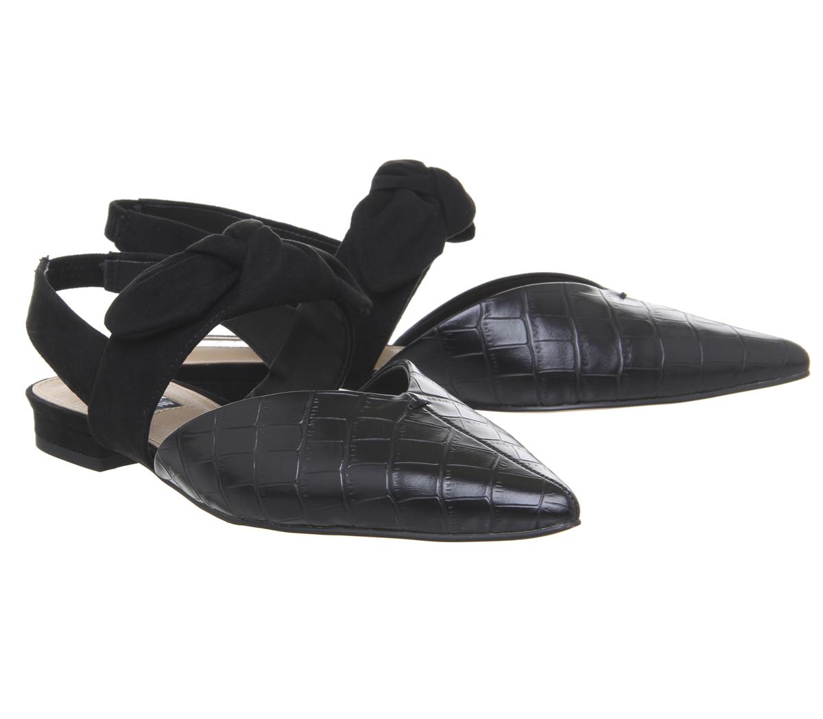 OFFICEFranca Point Bow SlingbackBlack Croc