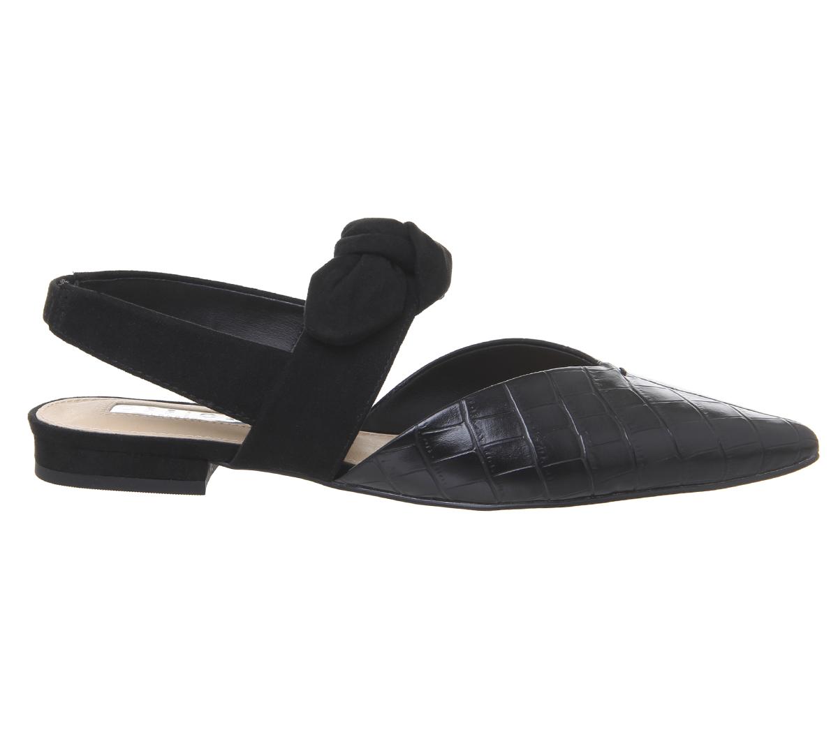 OFFICEFranca Point Bow SlingbackBlack Croc