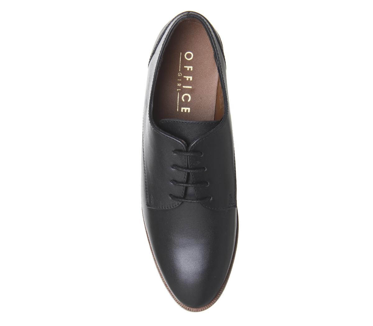OFFICEFear Vintage Lace Up FlatsBlack Leather