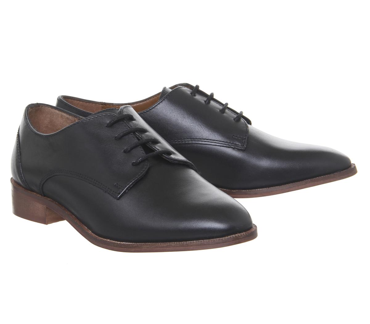 OFFICEFear Vintage Lace Up FlatsBlack Leather