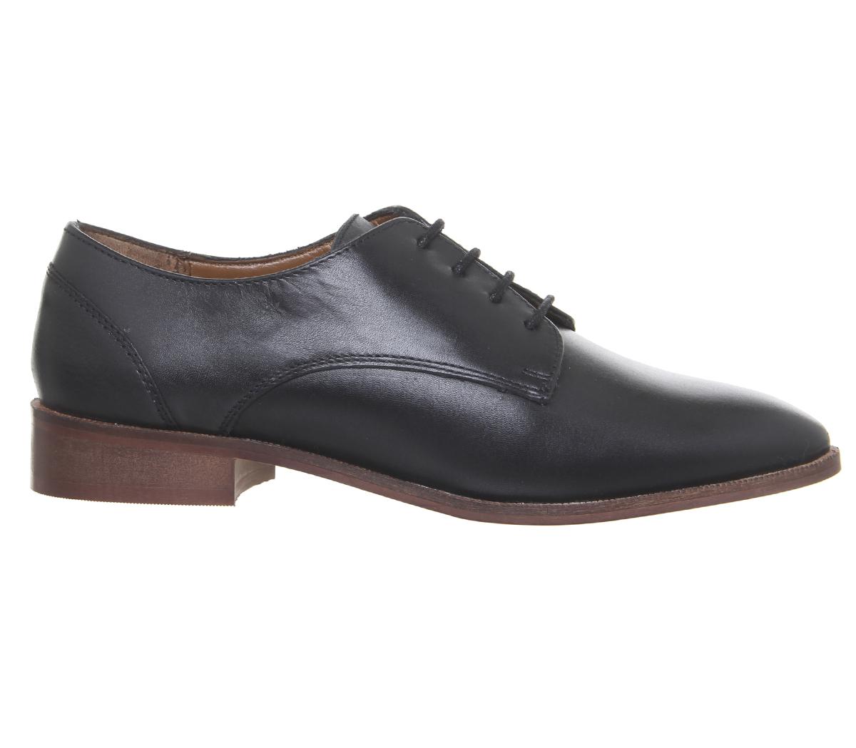 OFFICEFear Vintage Lace Up FlatsBlack Leather