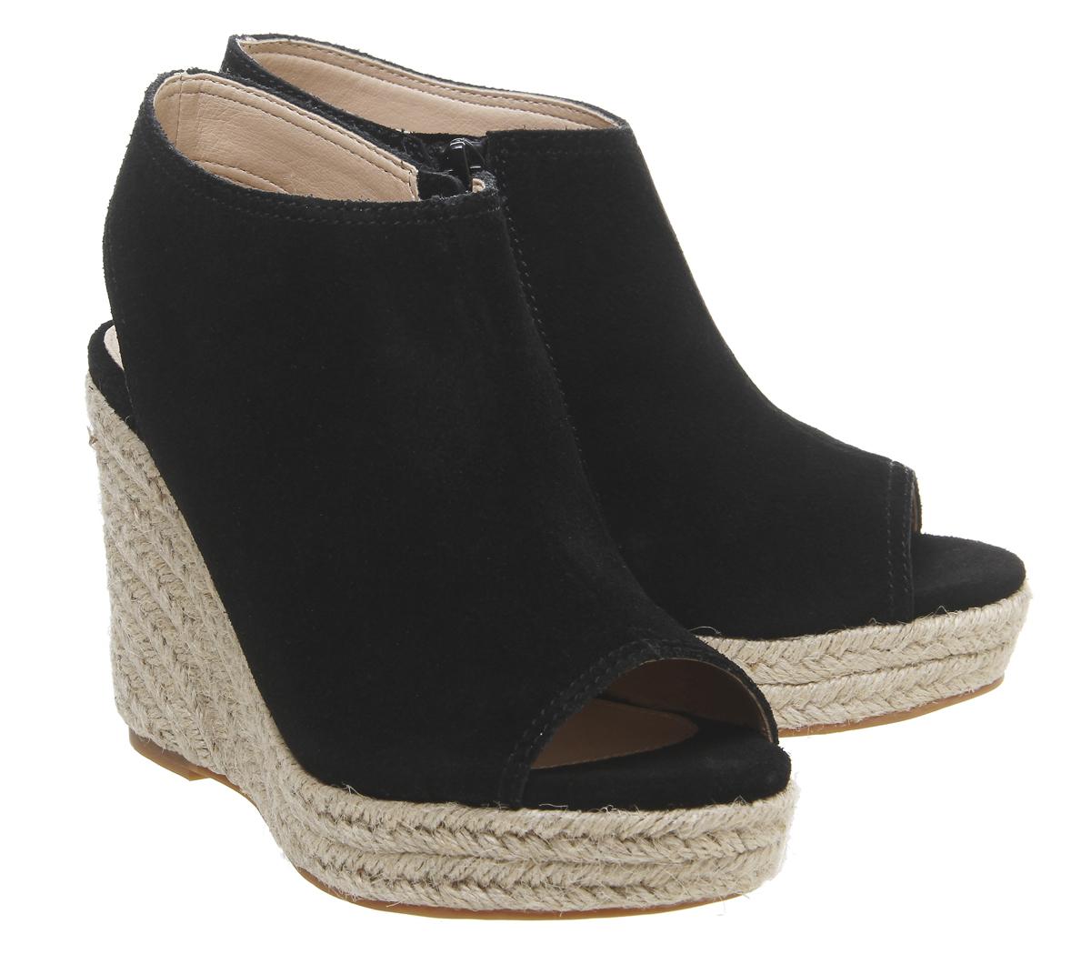 Office Magazine Ankle Cuff Espadrilles Office Magazine Ankle Cuff Espadrilles Black Suede