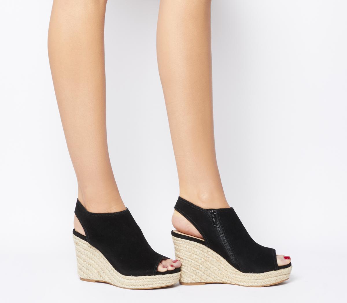 OFFICEMagazine Ankle Cuff EspadrillesBlack Suede