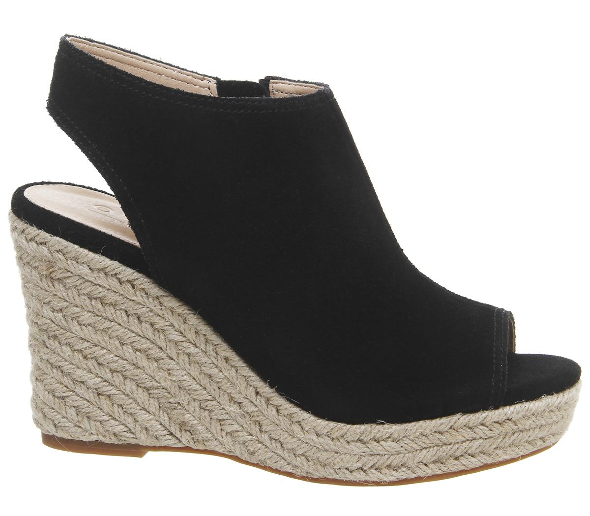 Office Magazine Ankle Cuff Espadrilles Office Magazine Ankle Cuff Espadrilles Black Suede