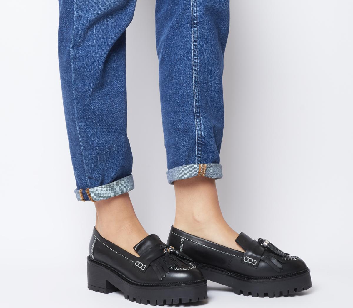 OFFICEMajority Chunky Loafer With TasselsBlack Leather