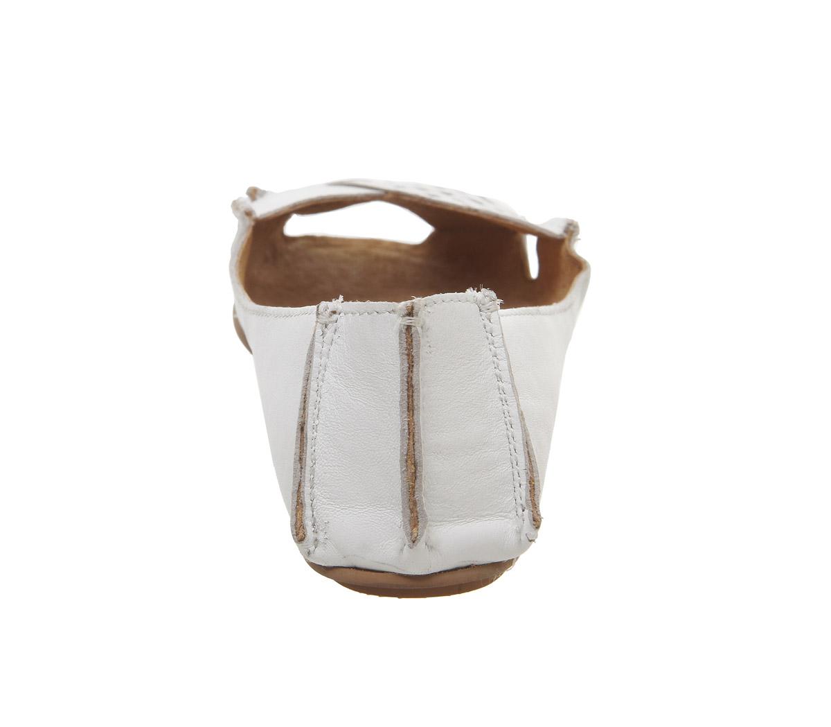 OFFICEFelt Peep Toe ShoeWhite Leather