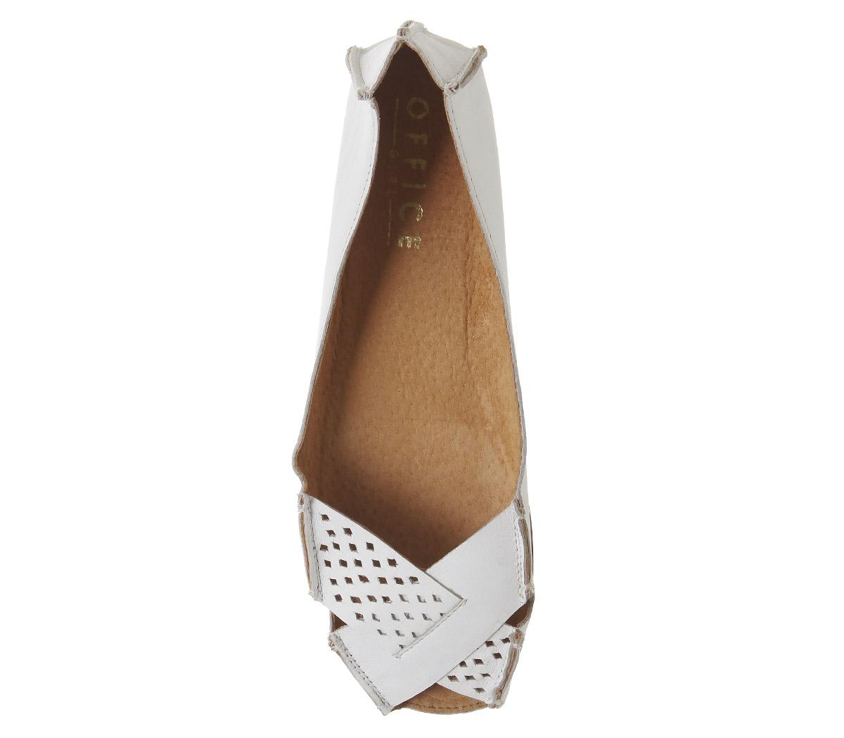 OFFICEFelt Peep Toe ShoeWhite Leather