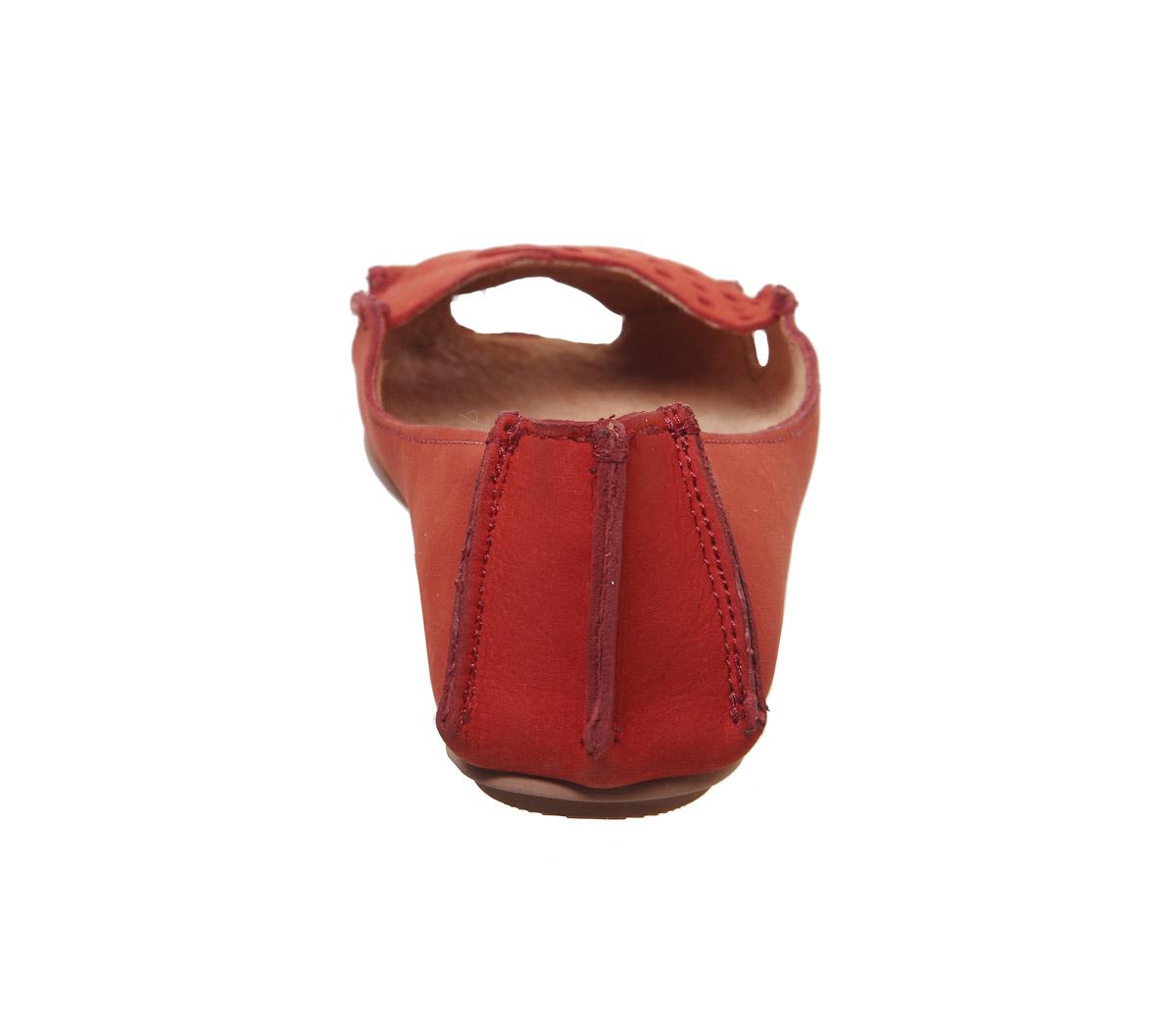 OFFICEFelt Peep Toe ShoeRed Leather