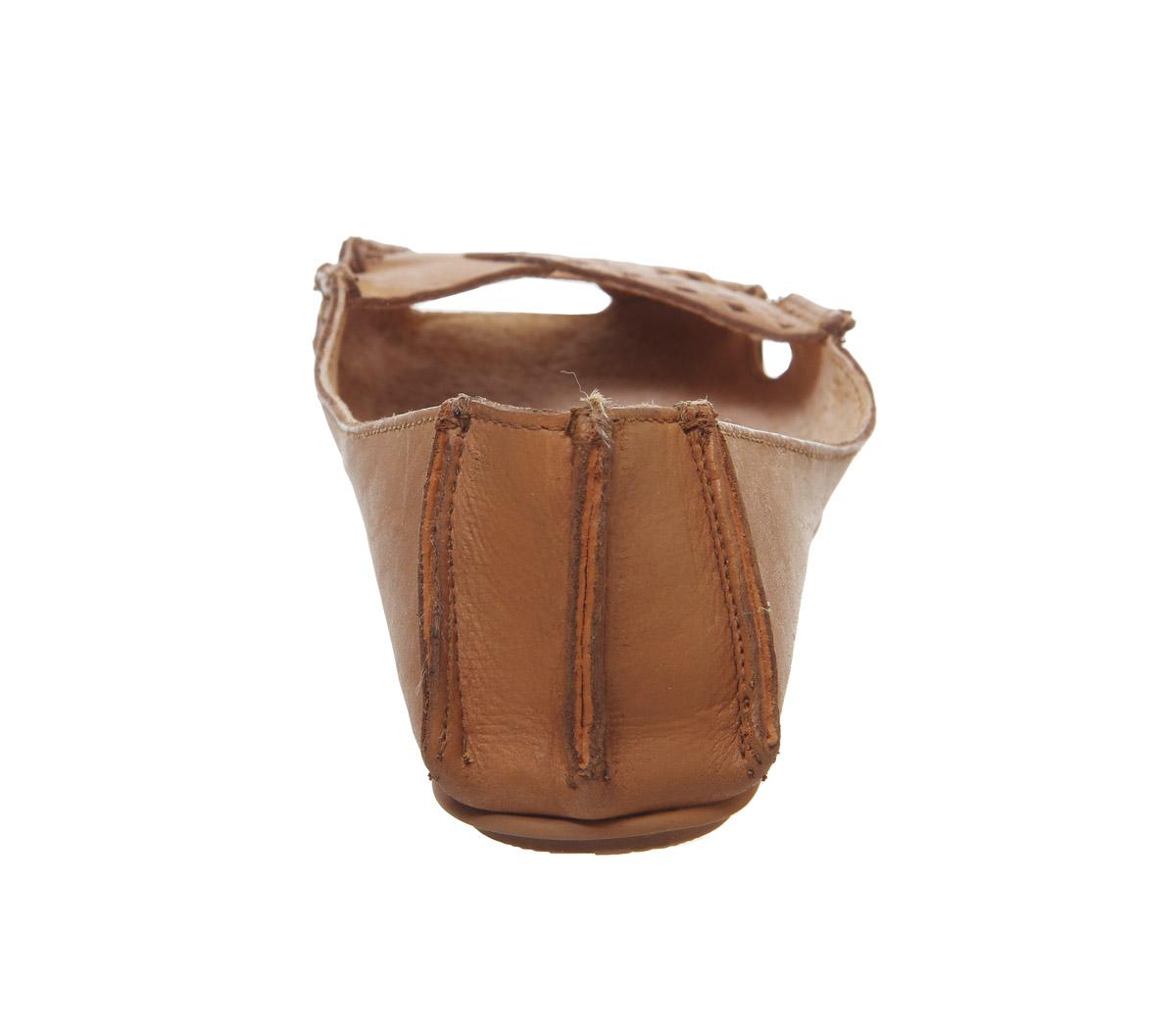 OFFICEFelt Peep Toe ShoeTan Leather