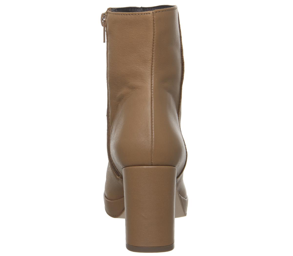 OFFICEAquarius- Low Platform BootTan Leather