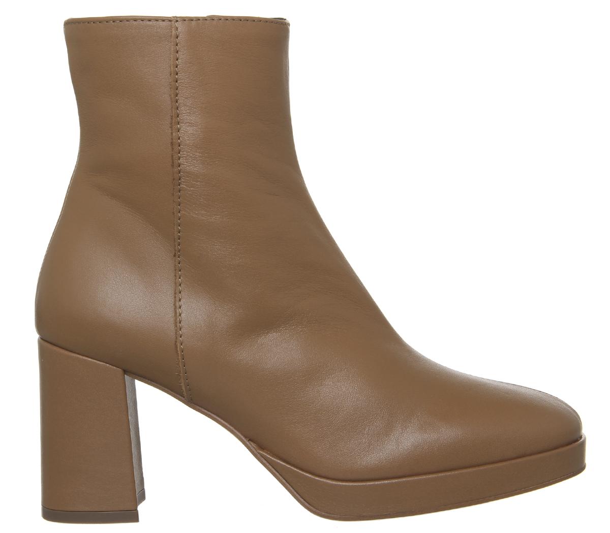 OFFICEAquarius- Low Platform BootTan Leather