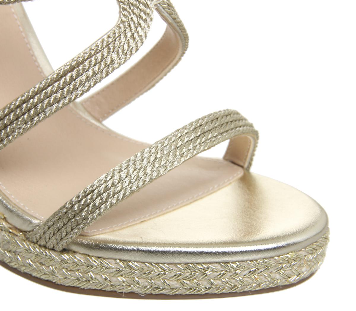 OFFICEHoneydew Glam Strappy WedgeGold Metallic