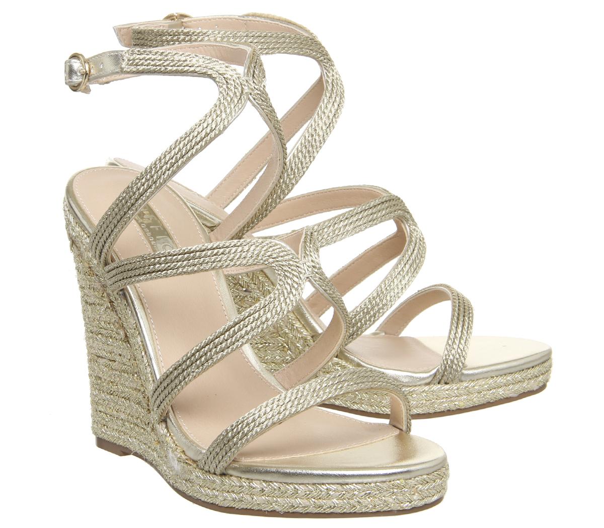 OFFICEHoneydew Glam Strappy WedgeGold Metallic