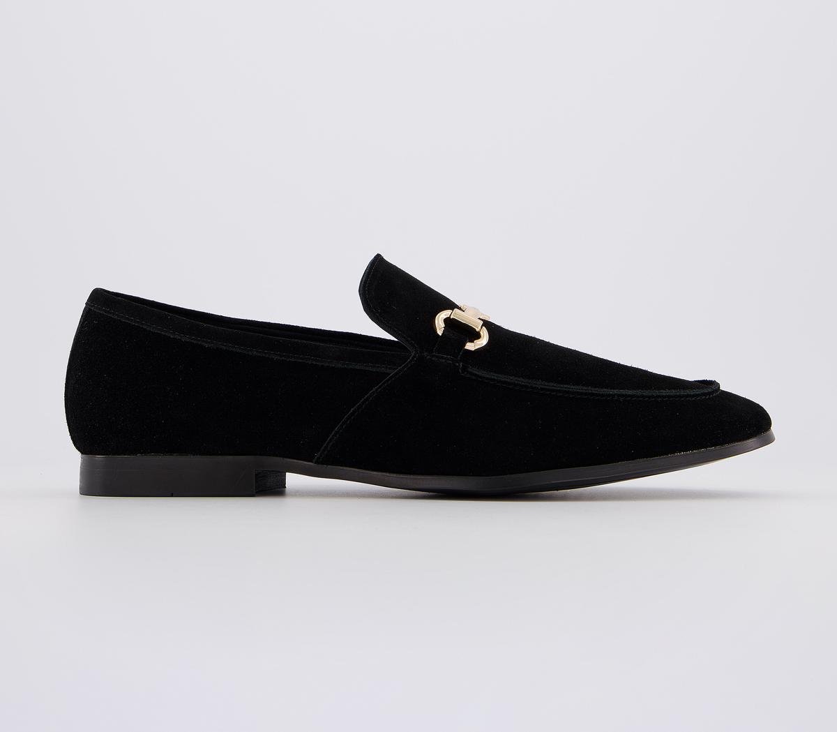 black suede leather loafers