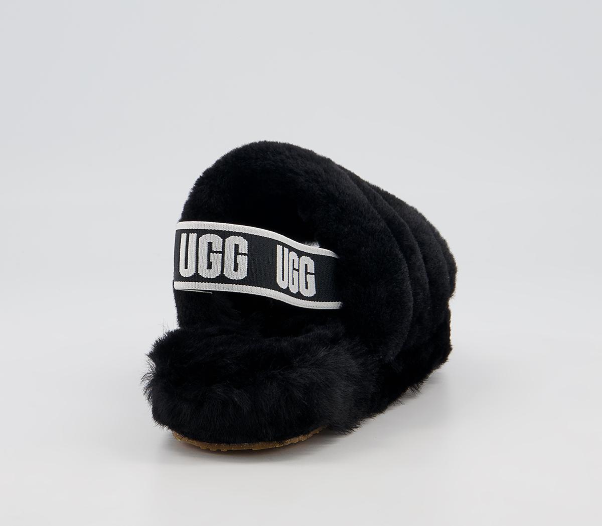 UGG Fluff Yeah Slide Youth Slippers UGG Fluff Yeah Slide Youth Slippers Black