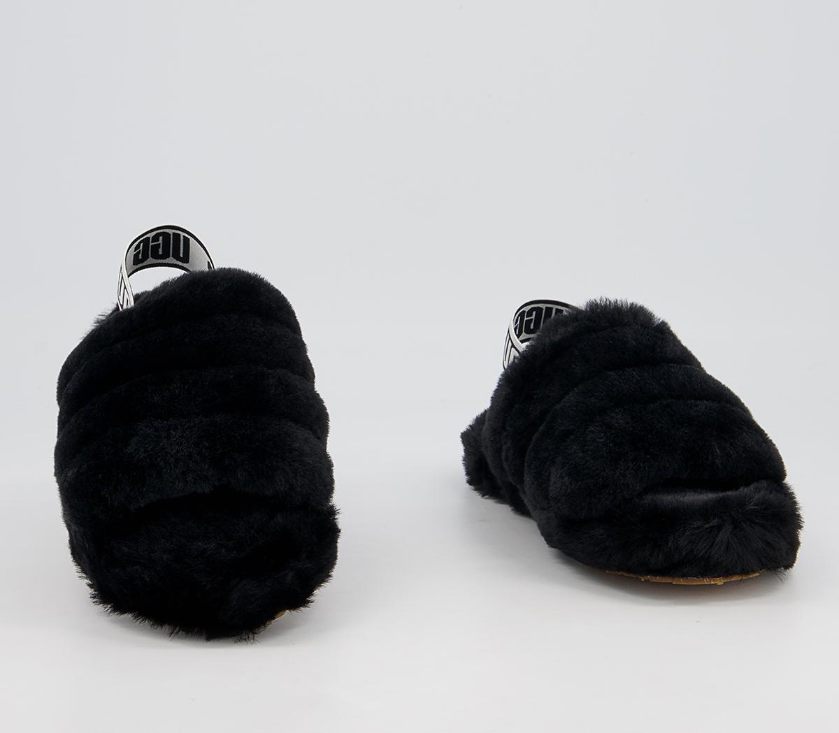 UGG Fluff Yeah Slide Youth Slippers UGG Fluff Yeah Slide Youth Slippers Black