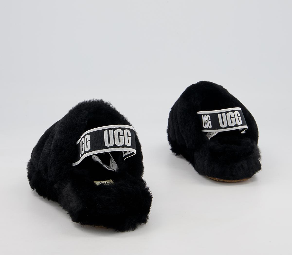 UGG Fluff Yeah Slide Youth Slippers UGG Fluff Yeah Slide Youth Slippers Black