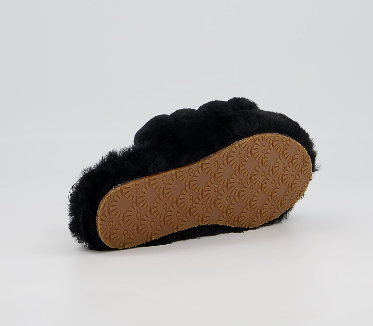 UGG Fluff Yeah Slide Youth Slippers UGG Fluff Yeah Slide Youth Slippers Black