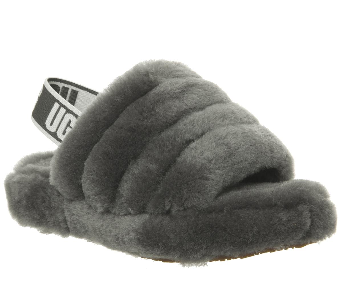 UGGFluff Yeah Slides YouthCharcoal