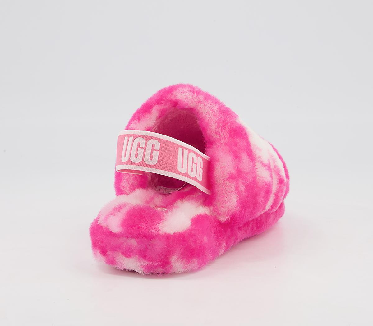 UGG Fluff Yeah Slide Youth Slippers UGG Fluff Yeah Slide Youth Slippers Pink Rose Seashell Pink Marble