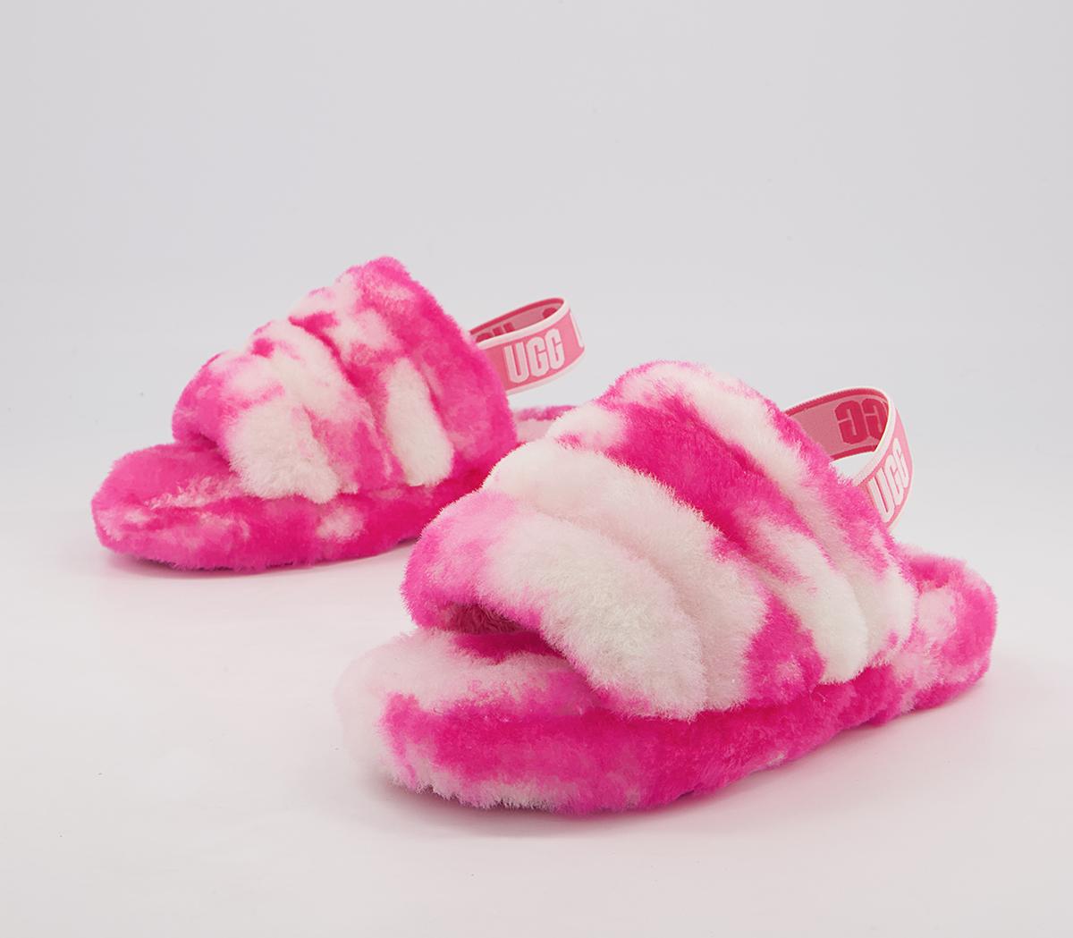 UGG Fluff Yeah Slide Youth Slippers Pink Rose Seashell Pink Marble - Unisex