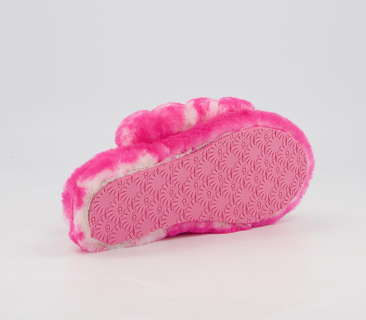 UGG Fluff Yeah Slide Youth Slippers UGG Fluff Yeah Slide Youth Slippers Pink Rose Seashell Pink Marble