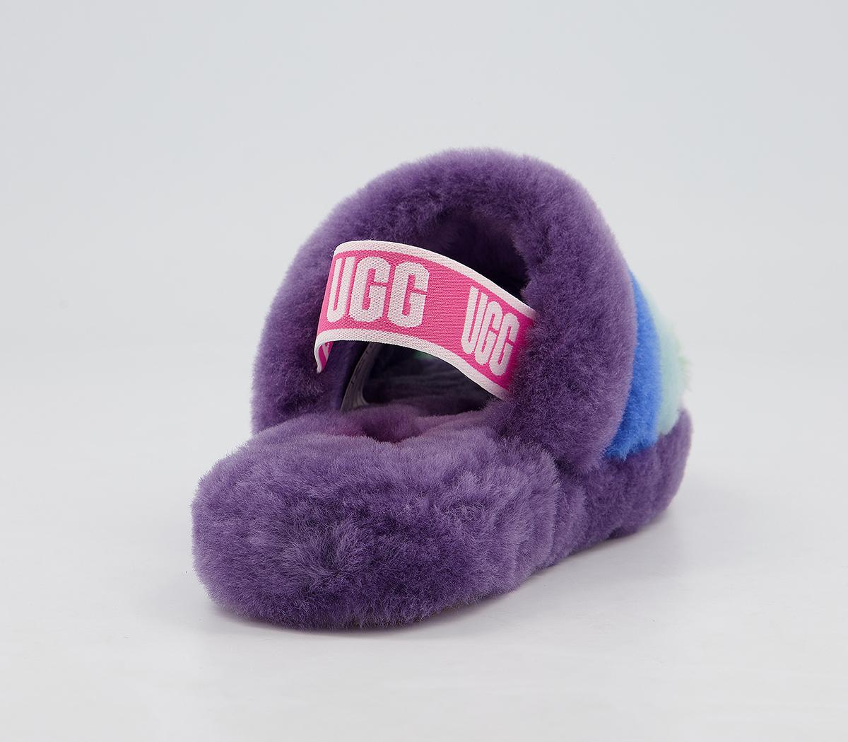 UGGFluff Yeah Slides YouthPurple Rainbow