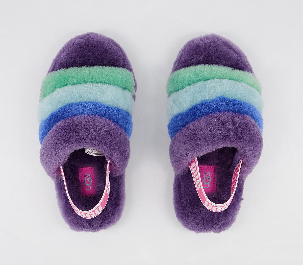 UGGFluff Yeah Slides YouthPurple Rainbow