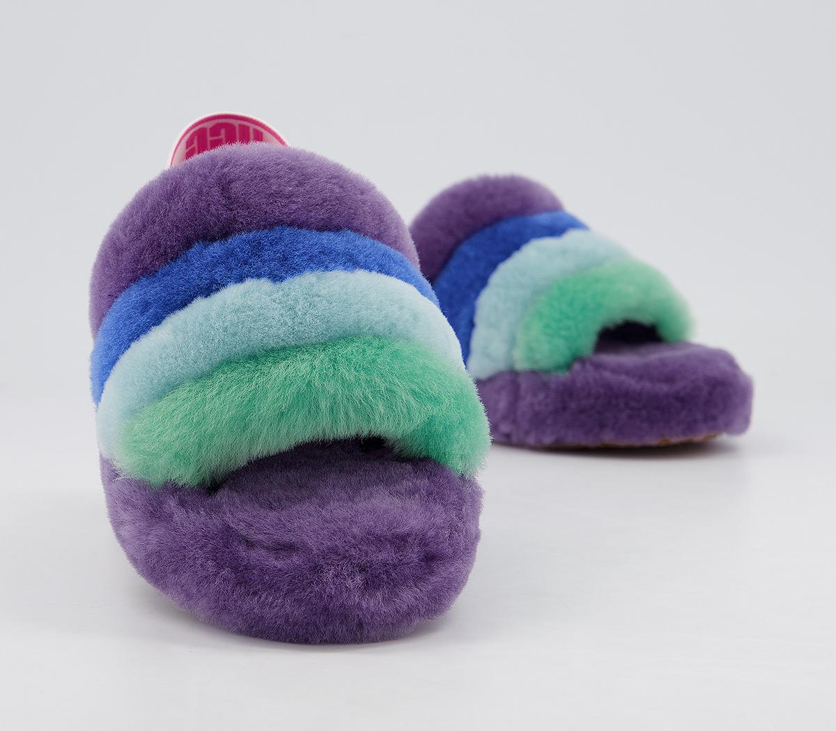 UGGFluff Yeah Slides YouthPurple Rainbow