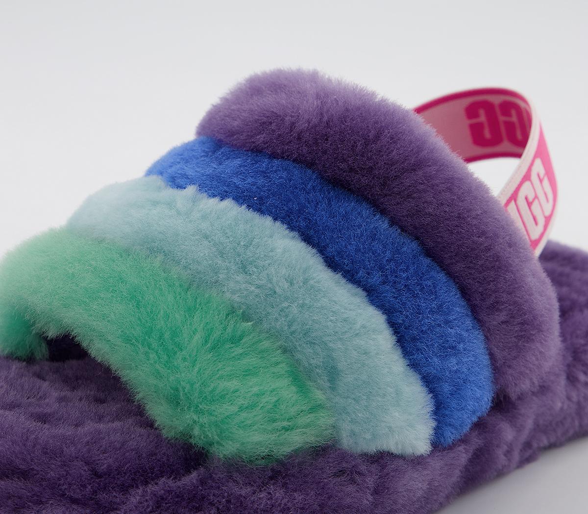 UGGFluff Yeah Slides YouthPurple Rainbow
